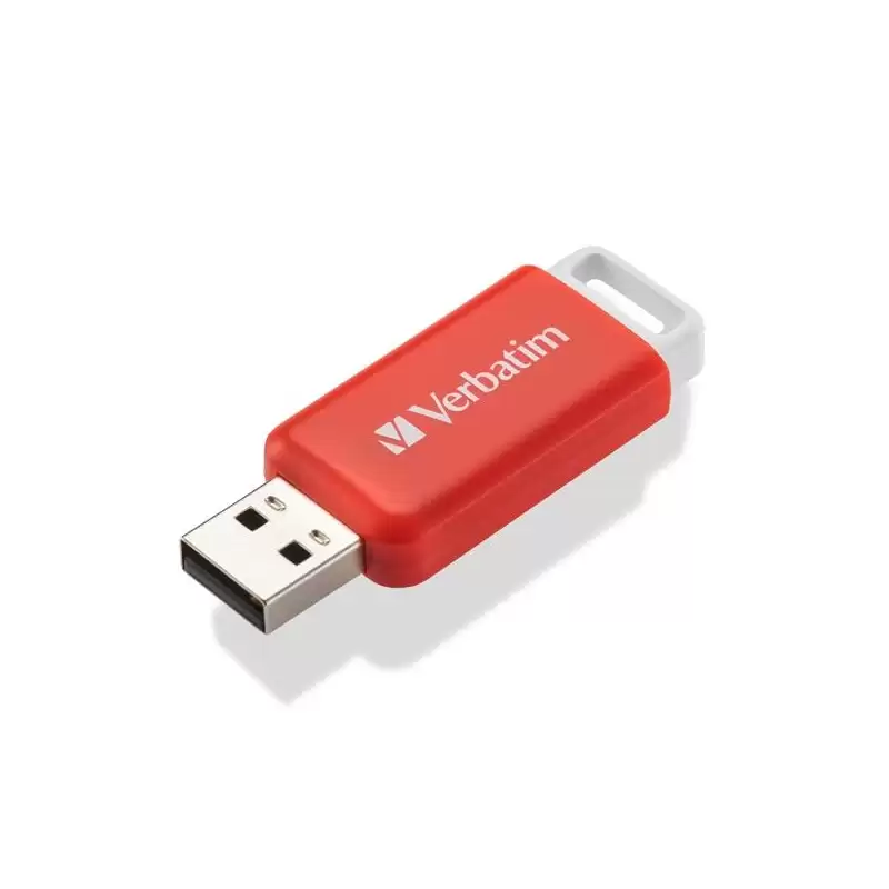 (49453) VERBATIM PENDRIVE V DATABAR 16GB HI-SPEED RETRÁCTIL USB 2.0 ROJO