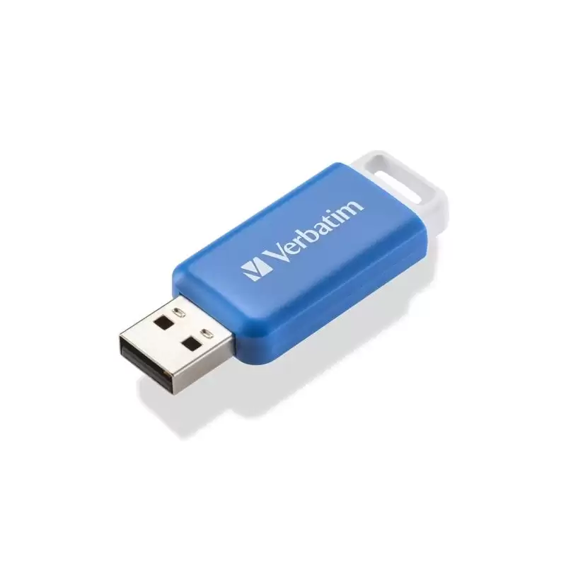 (49455) VERBATIM PENDRIVE V DATABAR 64GB HI-SPEED RETRÁCTIL USB 2.0 AZUL