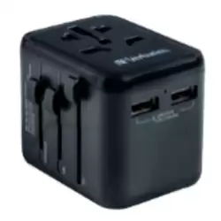 (49543) VERBATIM UTA-01 ADAPTADOR UNIVERSAL DE VIAJE CON 2 PUERTOS USB-A