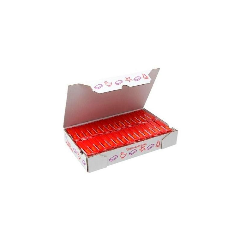 (7005) JOVI PLASTILINA SCHOOL PASTILLA 50GR ROJO CAJA 30 UD