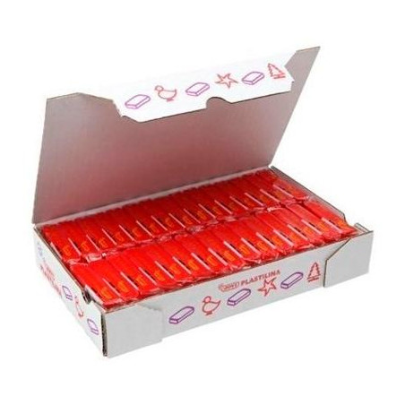 (7005) JOVI PLASTILINA SCHOOL PASTILLA 50GR ROJO CAJA 30 UD