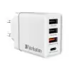 (49701) VERBATIM CARGADOR PARED GAN 30W 1XUSB-C PD/1XUSB-A 3.0/2XUSB-A