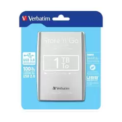(53071) VERBATIM DISCO DURO PORTÁTIL STORE 'N' GO 1TB HDD 2.5" USB 3.0 PLATA