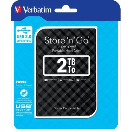 (53195) VERBATIM DISCO DURO PORTÁTIL STORE 'N' GO 2TB HDD 2.5" GEN 2