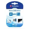 (98711) VERBATIM PENDRIVE NANO STORE'N'STAY 64GB SUPER SPEED USB 3.0 AZUL