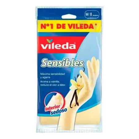 (112168) VILEDA GUANTES SENSIBLES SATINADOS TALLA MEDIANA