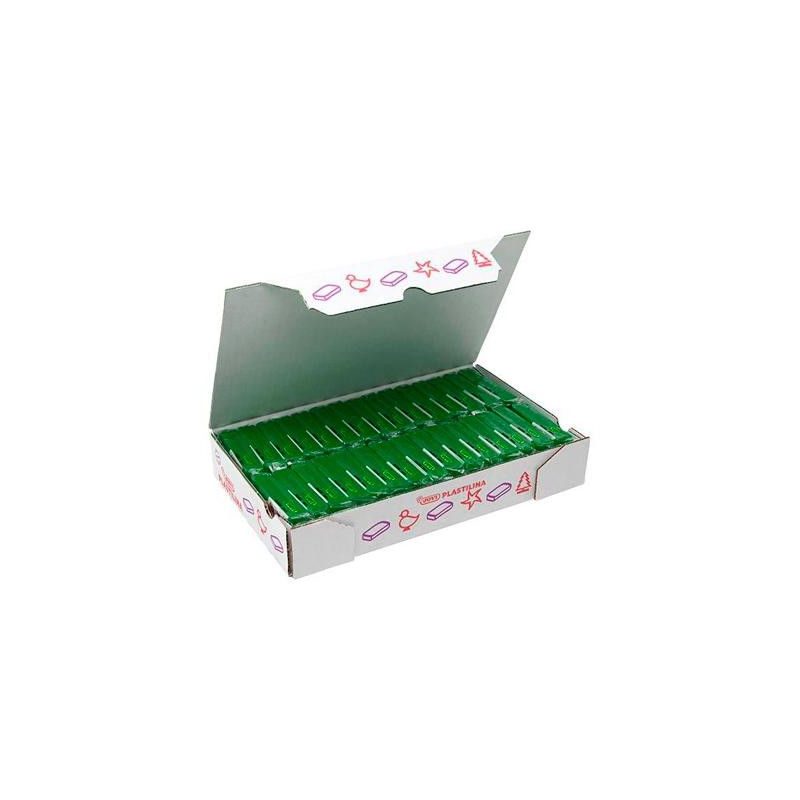 (7011) JOVI PLASTILINA SCHOOL PASTILLA 50GR VERDE OSCURO CAJA 30 UD