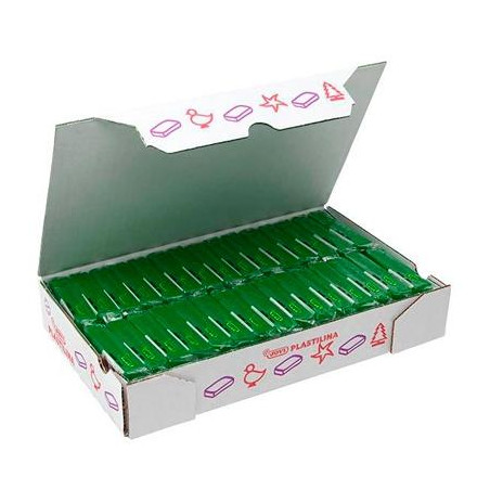 (7011) JOVI PLASTILINA SCHOOL PASTILLA 50GR VERDE OSCURO CAJA 30 UD