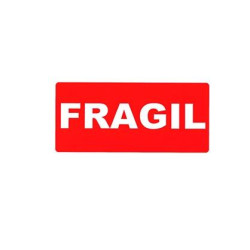 (00296) APLI ETIQUETAS IMPRESAS 'FRÁGIL' 100X50MM C/ROMOS ROLLO DE 200 BLANCO/ROJO