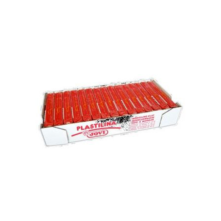 (7105) JOVI PLASTILINA SCHOOL PASTILLA 150GR ROJO CAJA 15 UD