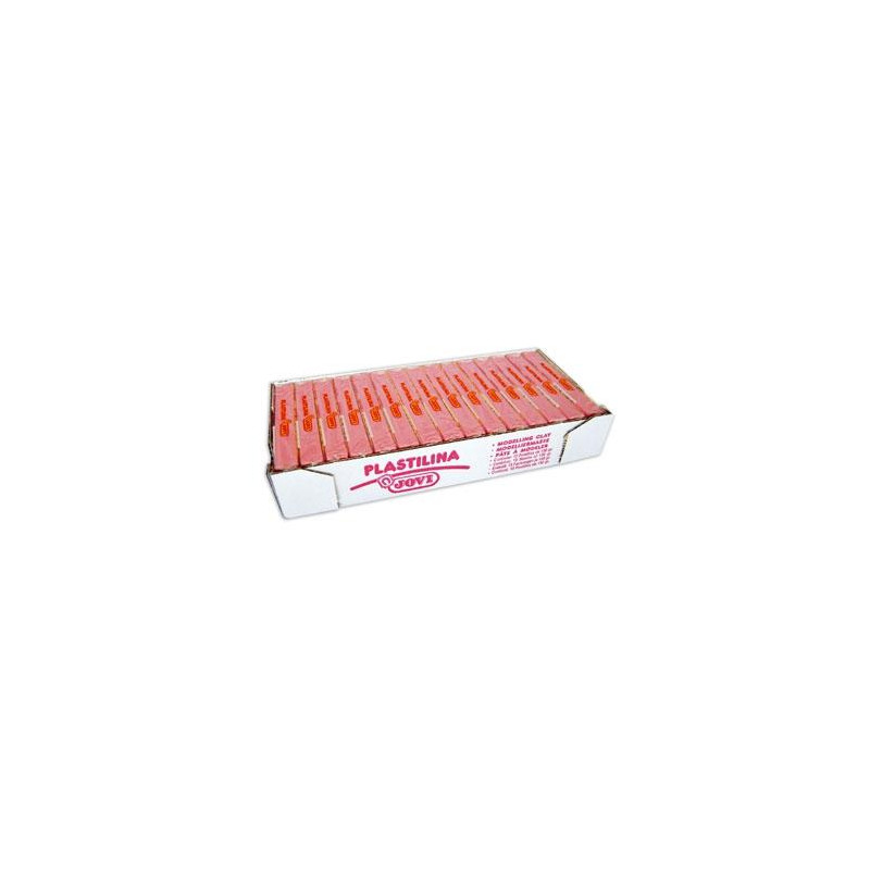 (7107) JOVI PLASTILINA SCHOOL PASTILLA 150GR ROSA CAJA 15 UD