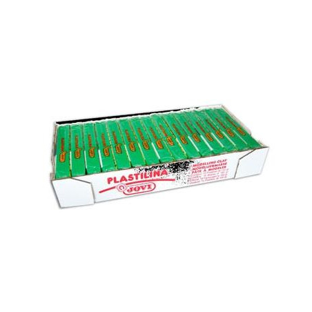 (7110) JOVI PLASTILINA SCHOOL PASTILLA 150GR VERDE CLARO CAJA 15 UD