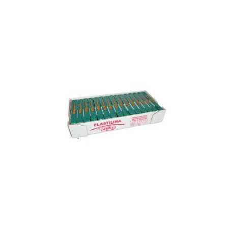 (7111) JOVI PLASTILINA SCHOOL PASTILLA 150GR VERDE OSCURO CAJA 15 UD