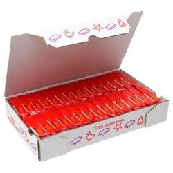(7005) JOVI PLASTILINA SCHOOL PASTILLA 50GR ROJO CAJA 30 UD