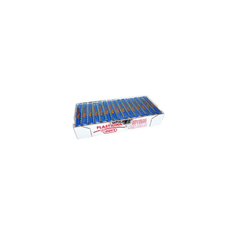 (7113) JOVI PLASTILINA SCHOOL PASTILLA 150GR AZUL OSCURO CAJA 15 UD