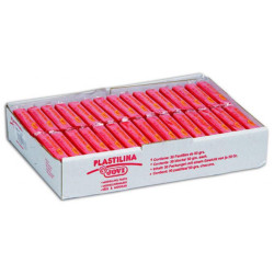 (7007) JOVI PLASTILINA SCHOOL PASTILLA 50GR ROSA CAJA 30 UD