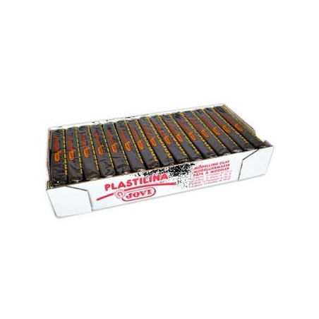 (7115) JOVI PLASTILINA SCHOOL PASTILLA 150GR NEGRO CAJA 15 UD