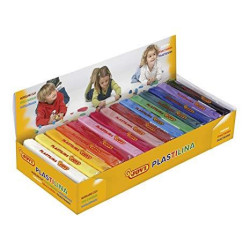 (71S) JOVI PLASTILINA PASTILLA 150GR COLORES SURTIDOS CAJA EXPOSITORA 15 UD