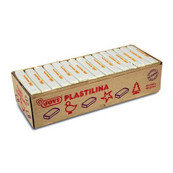 (7201) JOVI PLASTILINA PASTILLA 350GR UNICOLOR BLANCO CAJA 15 UD