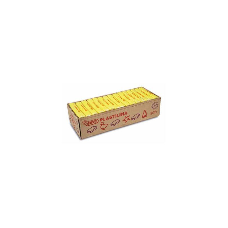 (7202) JOVI PLASTILINA PASTILLA 350GR UNICOLOR AMARILLO CAJA 15 UD