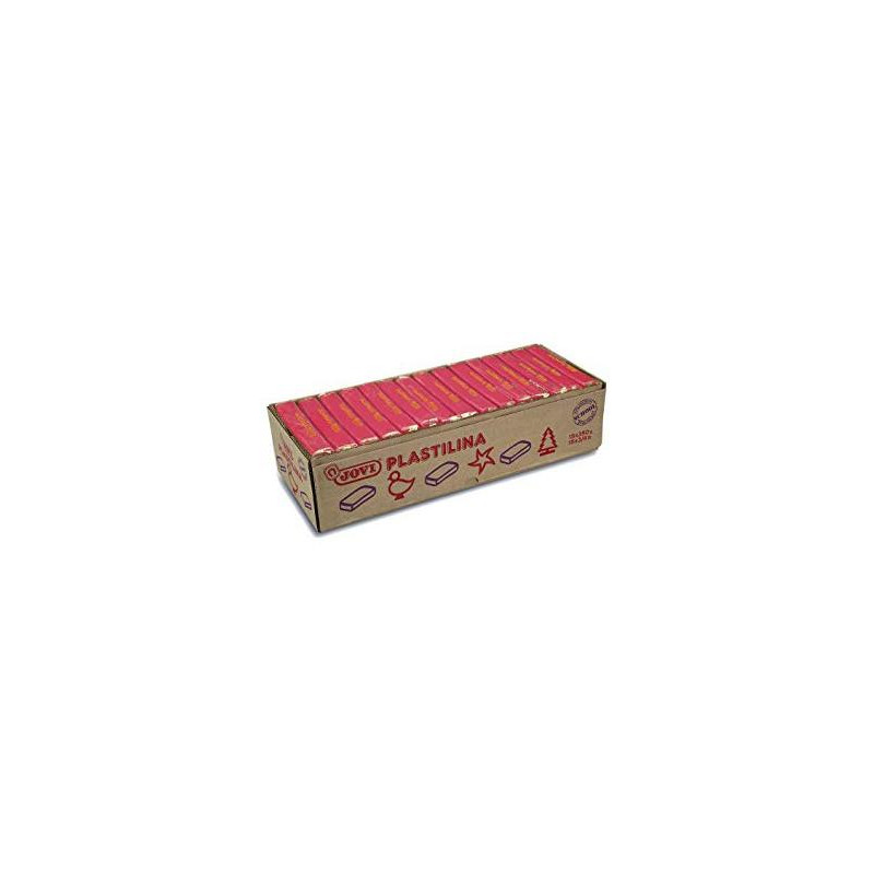 (7205) JOVI PLASTILINA PASTILLA 350GR UNICOLOR ROJO CAJA 15 UD