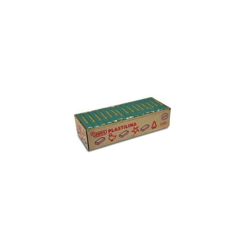 (7211) JOVI PLASTILINA PASTILLA 350GR UNICOLOR VERDE OSCURO CAJA 15 UD
