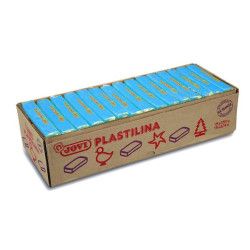 (7212) JOVI PLASTILINA PASTILLA 350GR UNICOLOR AZUL CLARO CAJA 15 UD