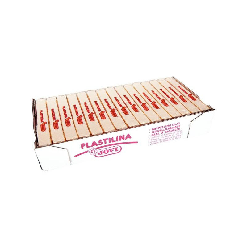 (7101) JOVI PLASTILINA SCHOOL PASTILLA 150GR BLANCO CAJA 15 UD