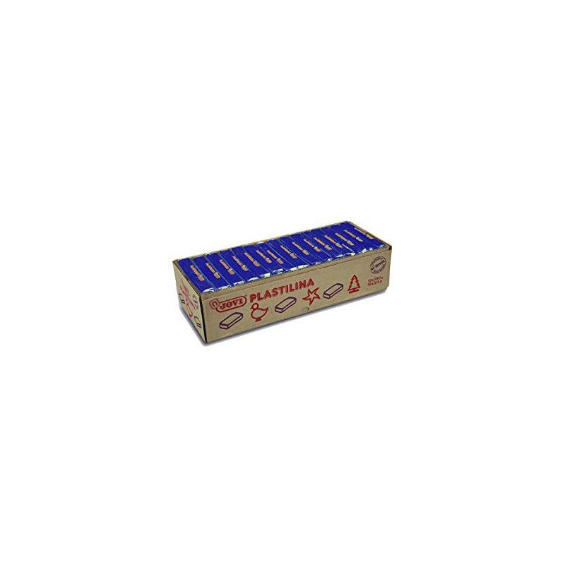 (7213) JOVI PLASTILINA PASTILLA 350GR UNICOLOR AZUL OSCURO CAJA 15 UD