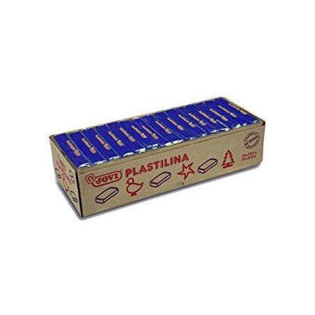 (7213) JOVI PLASTILINA PASTILLA 350GR UNICOLOR AZUL OSCURO CAJA 15 UD