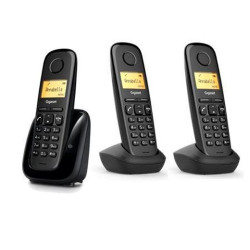 (L36852-H2807-D211) GIGASET TELEFONO INALAMBRICO A180 TRIO NEGRO