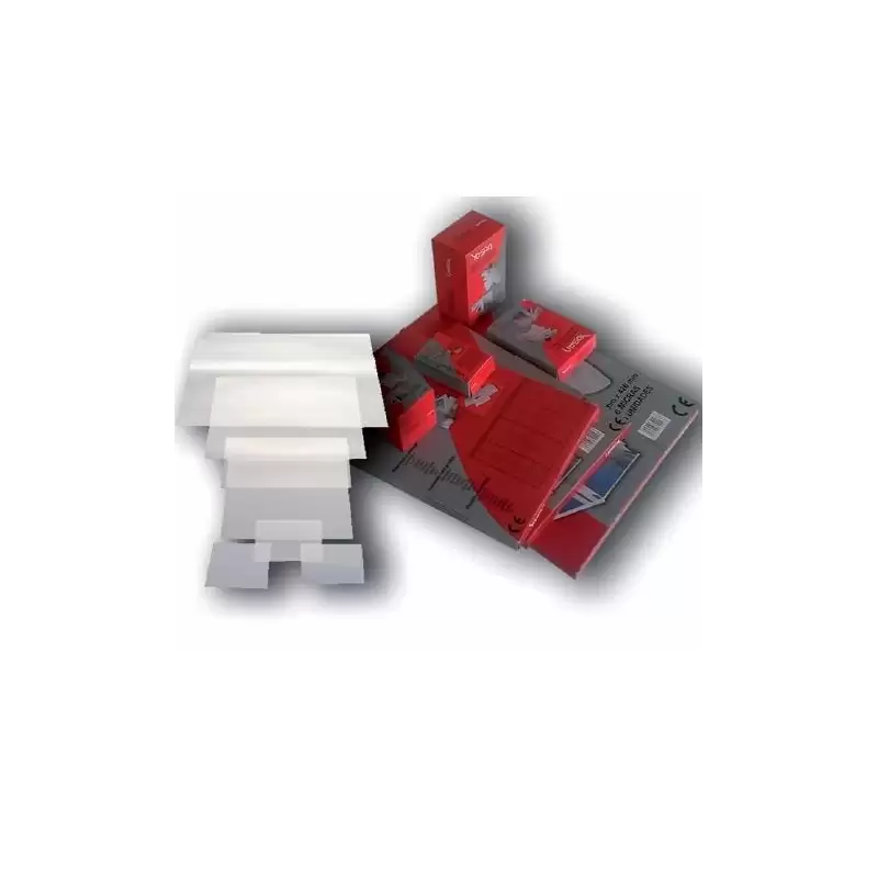 (0101DIN25/100R) YOSAN FUNDAS DE PLASTIFICAR 2X125 MICRAS BRILLO A4 CAJA 100 UD ROJA