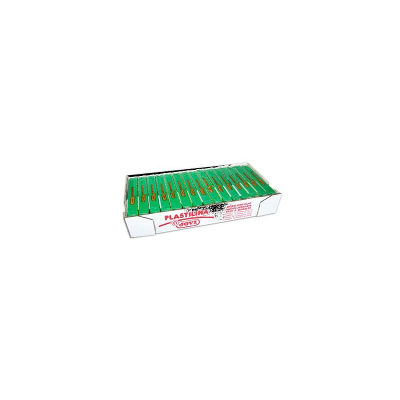 (7110) JOVI PLASTILINA SCHOOL PASTILLA 150GR VERDE CLARO CAJA 15 UD