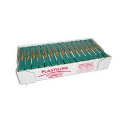 (7111) JOVI PLASTILINA SCHOOL PASTILLA 150GR VERDE OSCURO CAJA 15 UD