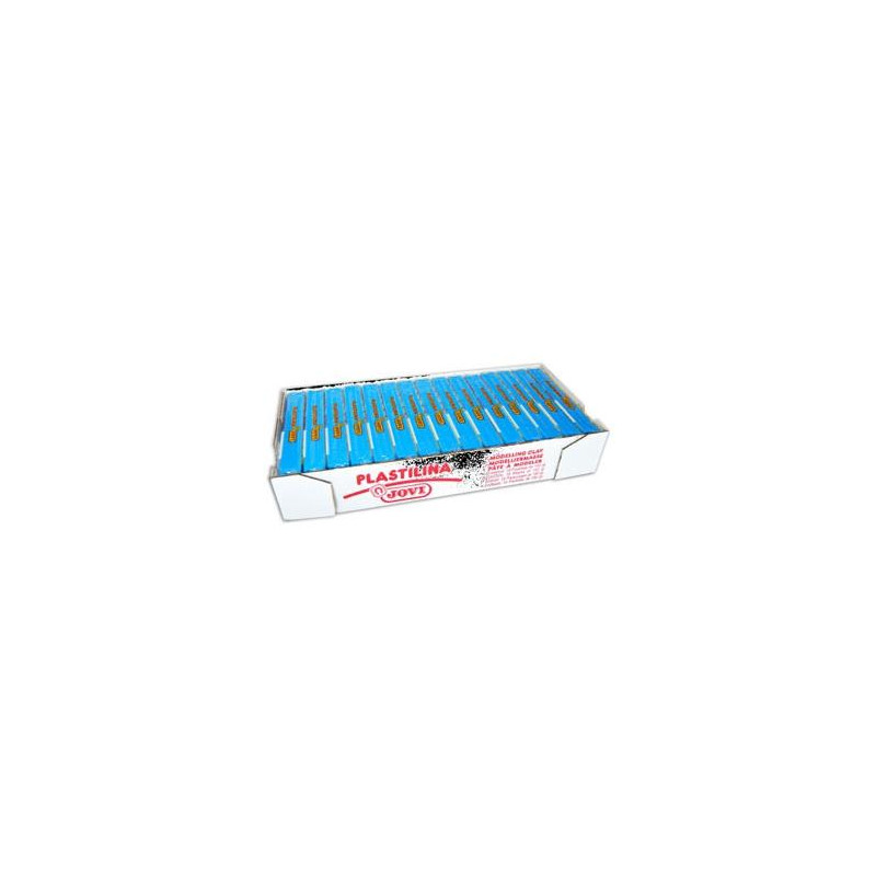 (7112) JOVI PLASTILINA SCHOOL PASTILLA 150GR AZUL CLARO CAJA 15 UD