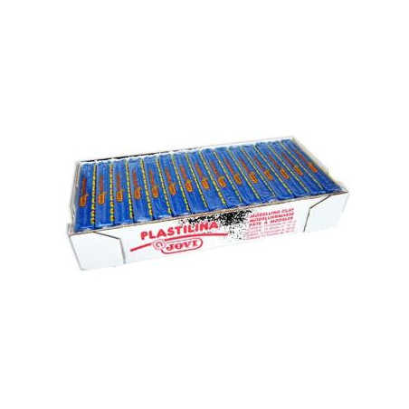 (7113) JOVI PLASTILINA SCHOOL PASTILLA 150GR AZUL OSCURO CAJA 15 UD