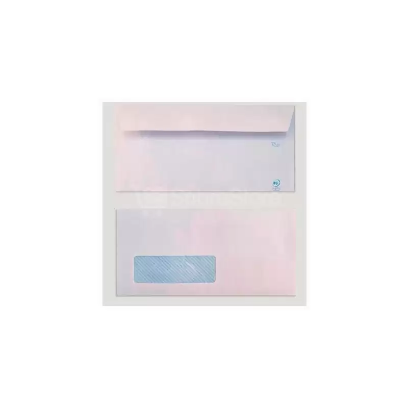 (877S1122VI/500) YOSAN SOBRE OFFSET 90GR 115X225 BLANCO TIRA AUTOADHESIVA Y CON VENTANA IZQUIERDA -500U-