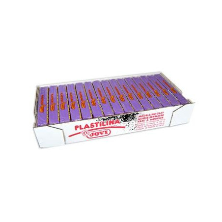 (7114) JOVI PLASTILINA SCHOOL PASTILLA 150GR LILA CAJA 15 UD