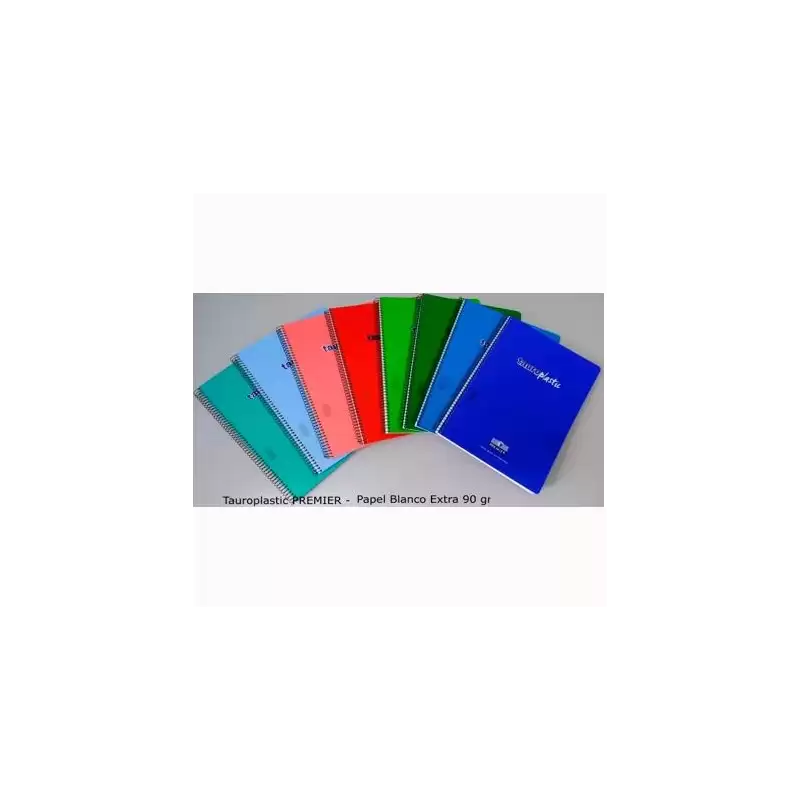 (62805-90) ZORRILLA CUADERNO ESPIRAL TAUROPLASTIC 80H FOLIO 90GR 5X5 T/ PP COLORES SURTIDOS