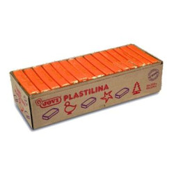(7204) JOVI PLASTILINA PASTILLA 350GR UNICOLOR NARANJA CAJA 15 UD