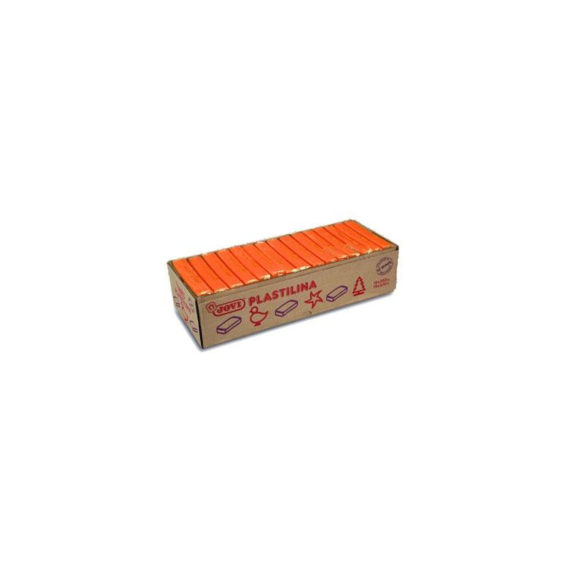 (7204) JOVI PLASTILINA PASTILLA 350GR UNICOLOR NARANJA CAJA 15 UD