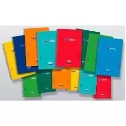 (6488-90) ZORRILLA CUADERNO ESPIRAL TAUROPLASTIC 80H CUARTO 90GR PAUTA 2.5 T/ PP COLORES SURTIDOS