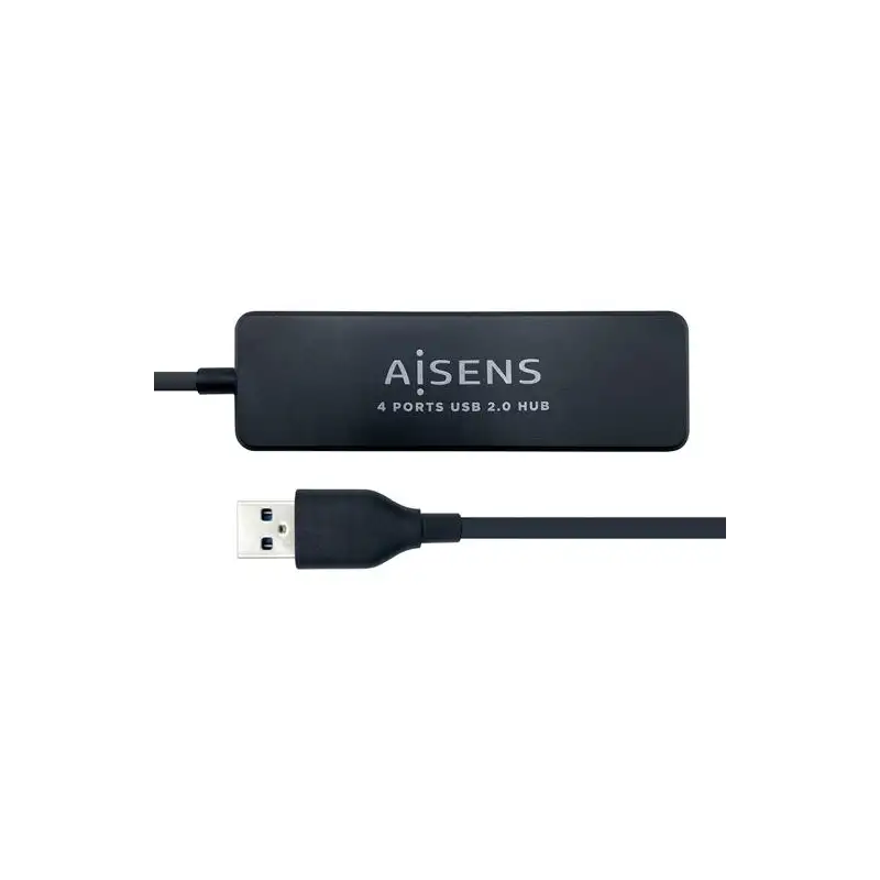 (A104-0402) AISENS HUB USB 2.0 TIPO A/M - 4XTIPO A/H NEGRO 30CM