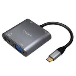 (A109-0626) AISENS CONVERSOR USB-C A VGA/HDMI 4K/USB3.0/USB-C PD