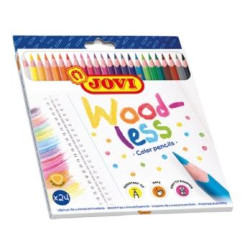 (734/24) JOVI LÁPICES DE COLORES WOODLESS C/SURTIDOS ESTUCHE 24 UD