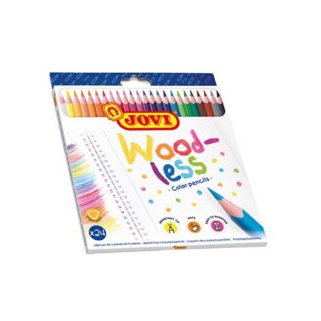 (734/24) JOVI LÁPICES DE COLORES WOODLESS C/SURTIDOS ESTUCHE 24 UD