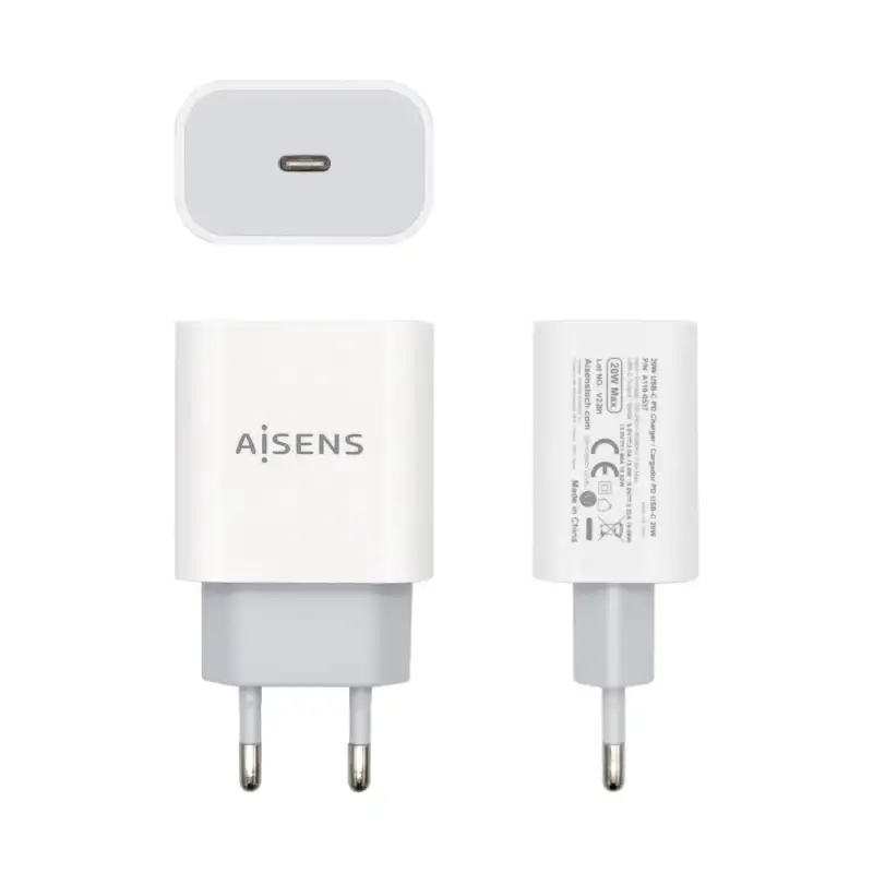 (A110-0537) AISENS CARGADOR USB-C PD3.0  20W ALTA EFICIENCIA 5V/3A 9V/2
