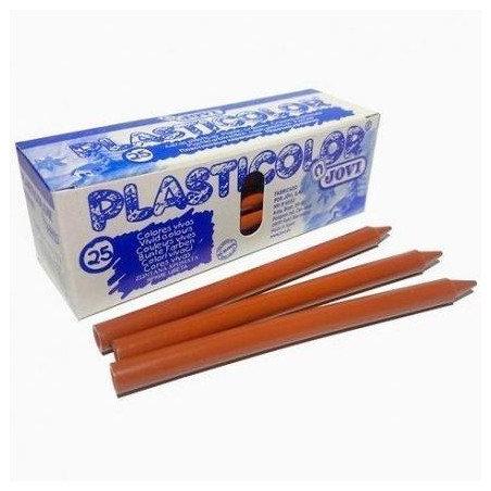 (92503) JOVI CERAS PLASTICAS CRAYONS STUDENT CAJA DE 25 MARRÓN CLARO