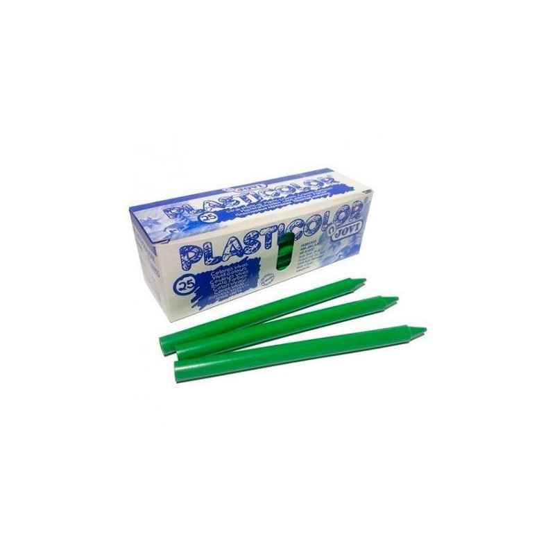 (92504) JOVI CERAS PLÁSTICAS CRAYONS STUDENT UNICOLOR VERDE CLARO CAJA 25 UD