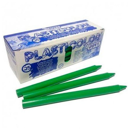 (92504) JOVI CERAS PLÁSTICAS CRAYONS STUDENT UNICOLOR VERDE CLARO CAJA 25 UD